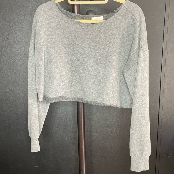 Colsie Sweaters - Collie Fleece Lined Cropped Sweater